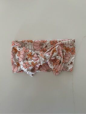 Small Shop Pumpkin and Floral Bow Headband